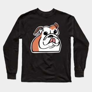 English Bulldog with Tongue Sticking Out Long Sleeve T-Shirt
